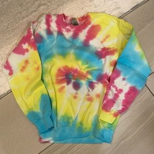 Tie dye sweatshirt crew neck hand made tie-dye S